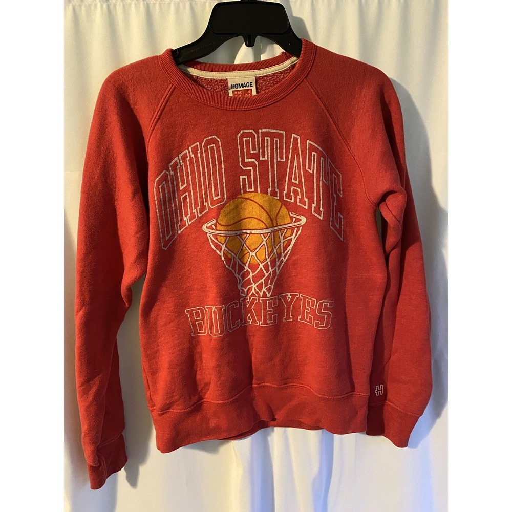 Homage Ohio State University Buckeyes Basketball Red Sweatshirt‎ Adult Small